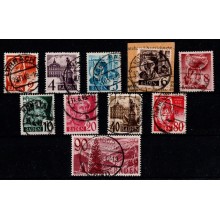 1949 Fransk Zone - Forskellige motiver - Komplet sæt - Stemplet.